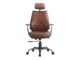 Executive Dark Brown Leather Office Chair - Ornate Home
