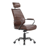 Executive Dark Brown Leather Office Chair - Ornate Home