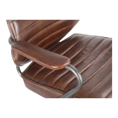 Executive Dark Brown Leather Office Chair - Ornate Home