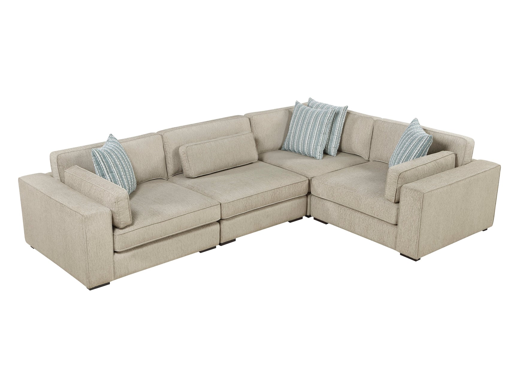 Exeter Beige 4-Piece Sectional - Ornate Home