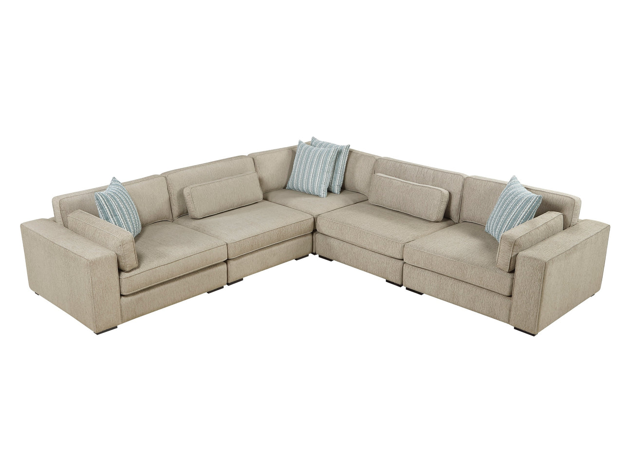 Exeter Beige 5-Piece Sectional - Ornate Home