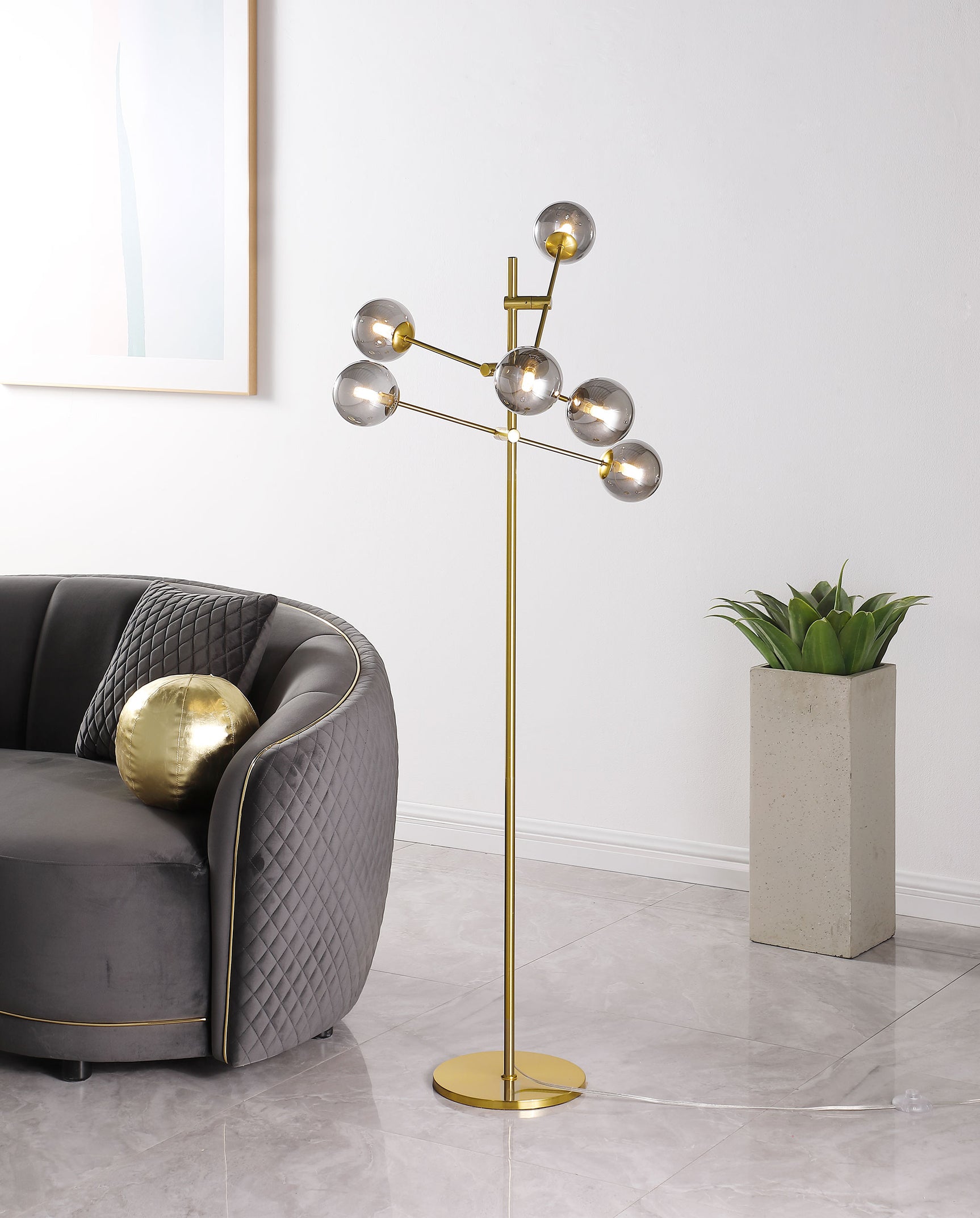 Exline Gold Floor Lamp - Ornate Home