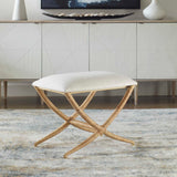 Expedition White Fabric Small Bench - Ornate Home