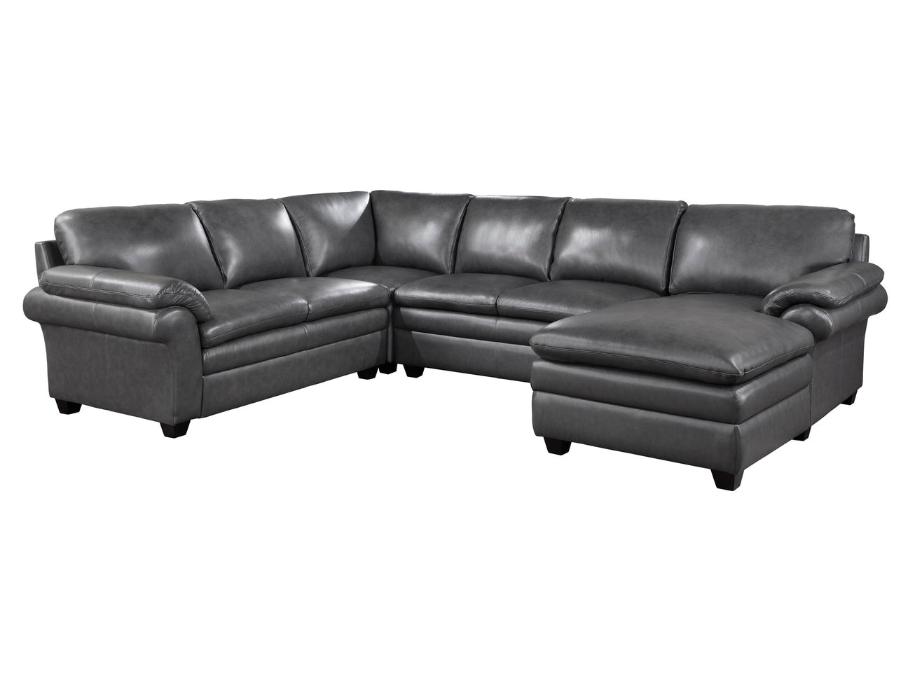 Exton Gray 4-Piece Sectional Right Chaise - Ornate Home