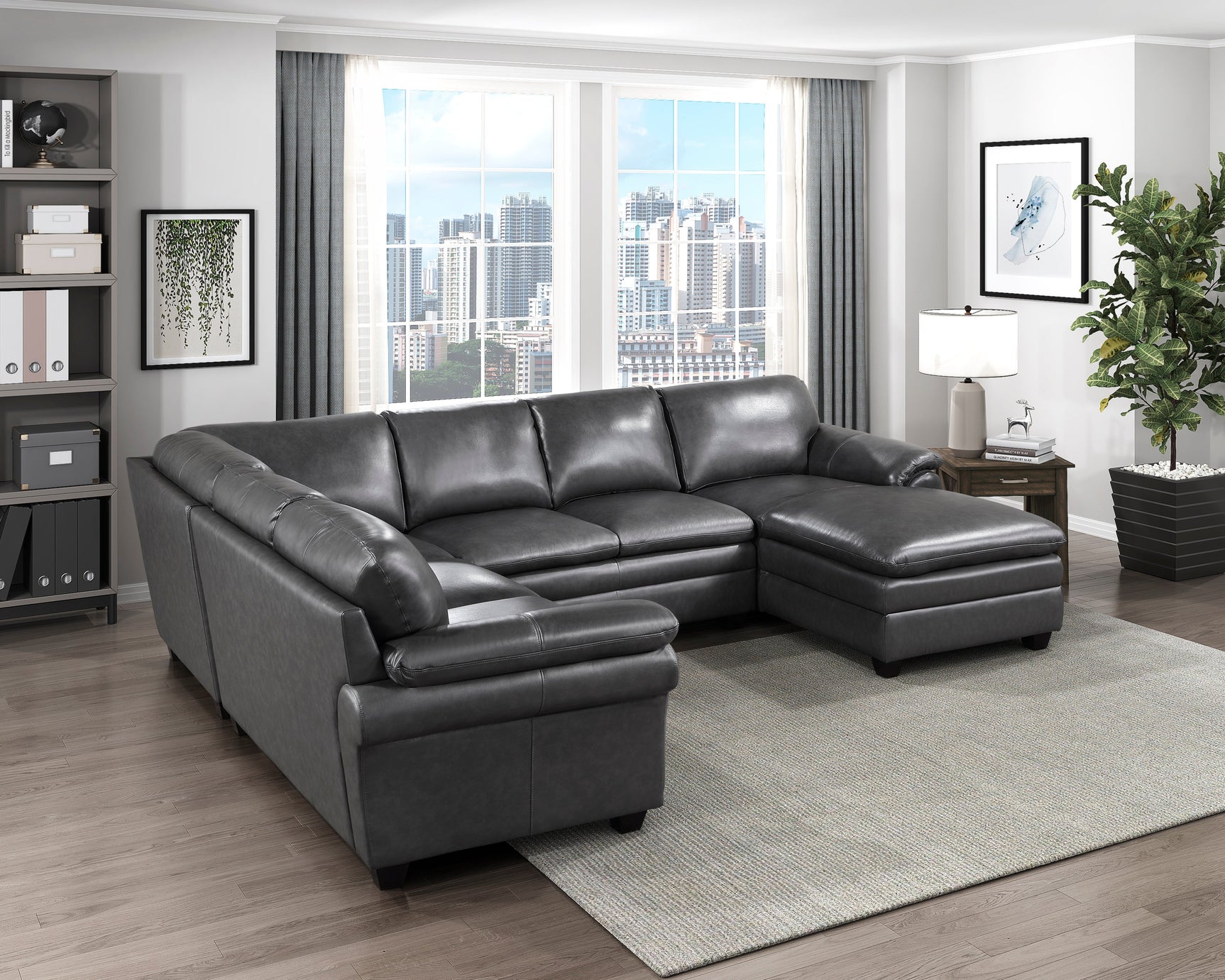 Exton Gray 4-Piece Sectional Right Chaise - Ornate Home