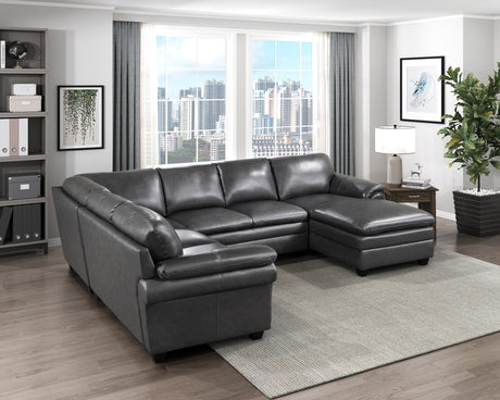 Exton Gray 4-Piece Sectional Right Chaise - Ornate Home