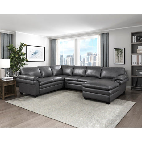 Exton Gray 4-Piece Sectional Right Chaise - Ornate Home