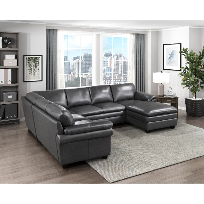 Exton Gray 4-Piece Sectional Right Chaise - Ornate Home