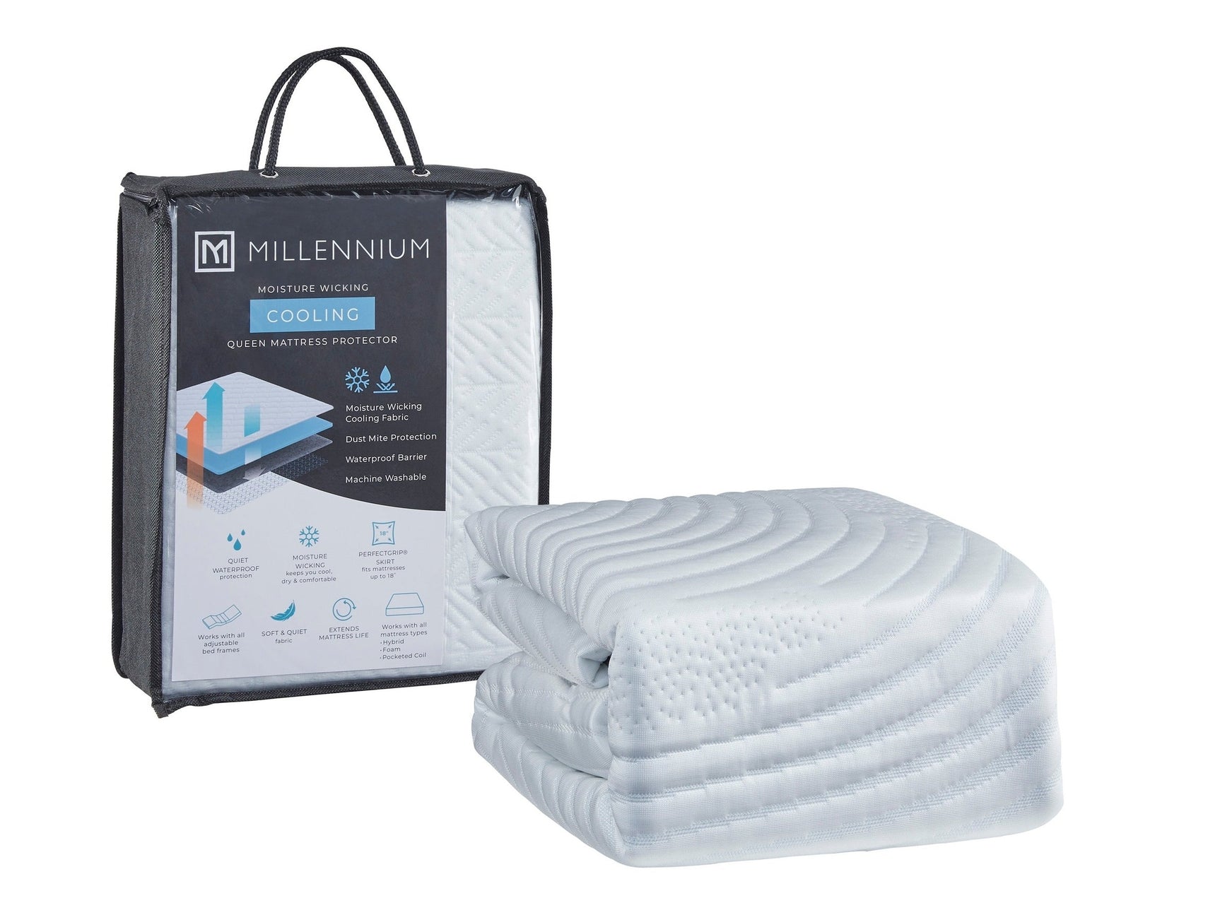 Extra Cooling Breathable Moisture Wicking Queen Mattress Protector (Online Special Price) - Ornate Home