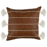 Ezekiel Brown 18"x18" Vegan Leather Throw Pillow (Set of 2)
