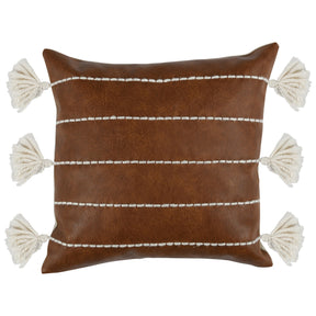 Ezekiel Brown 18"x18" Vegan Leather Throw Pillow (Set of 2)