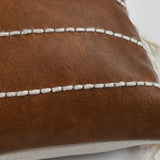 Ezekiel Brown 18"x18" Vegan Leather Throw Pillow (Set of 2)