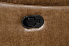 Ezekius Brown Leatherette Reclining Loveseat - Ornate Home