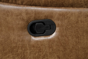 Ezekius Brown Leatherette Reclining Loveseat - Ornate Home