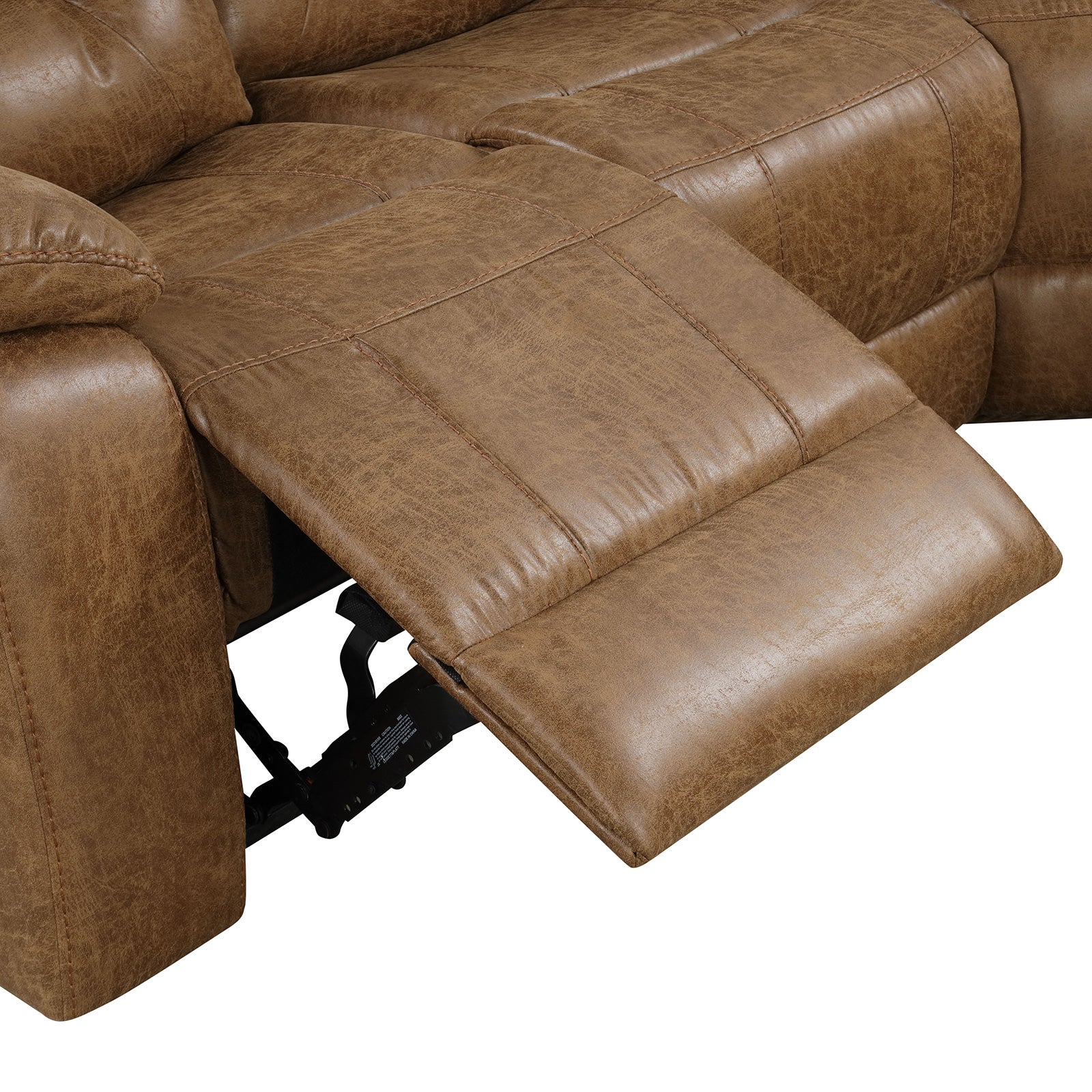 Ezekius Brown Leatherette  Reclining Sectinoal - Ornate Home