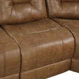 Ezekius Brown Leatherette  Reclining Sectinoal - Ornate Home