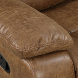 Ezekius Brown Leatherette  Reclining Sectinoal - Ornate Home