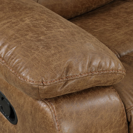 Ezekius Brown Leatherette  Reclining Sectinoal - Ornate Home