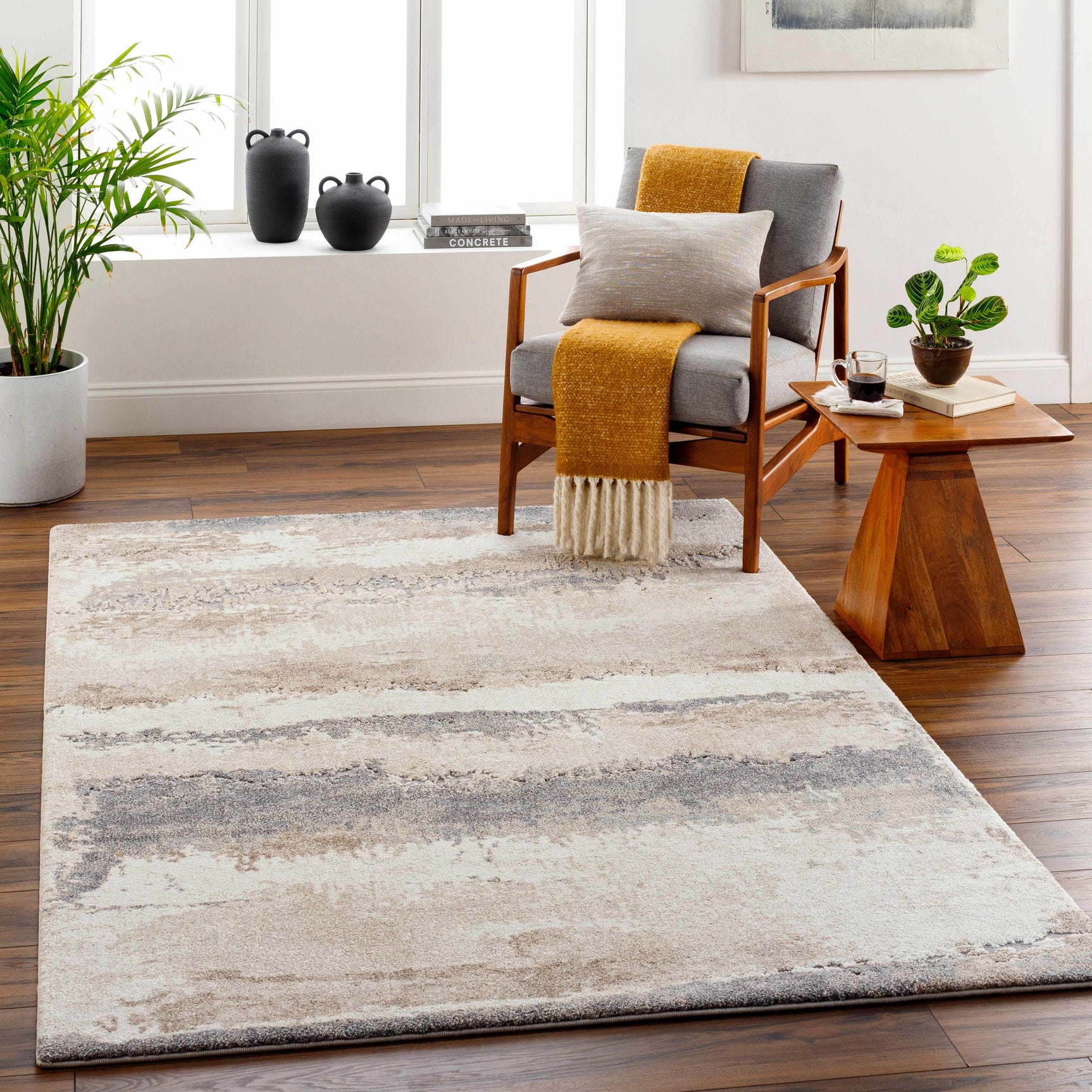 Ezell Abstract Thick Rug - Ornate Home