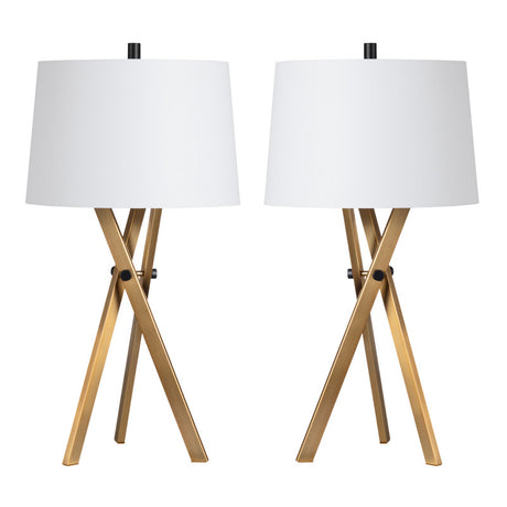 Ezra Brass Table Lamp (Set of 2) - Ornate Home