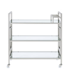 Ezra Chrome Serving Cart - Ornate Home