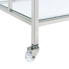 Ezra Chrome Serving Cart - Ornate Home