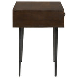 Ezra Coffee Brown 1-drawer Rectangular Accent Side Table - Ornate Home
