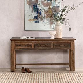 Ezra Natural 3 Drawer Console Table - Ornate Home