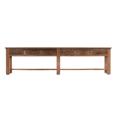 Ezra Natural 6 Drawer Console Table - Ornate Home