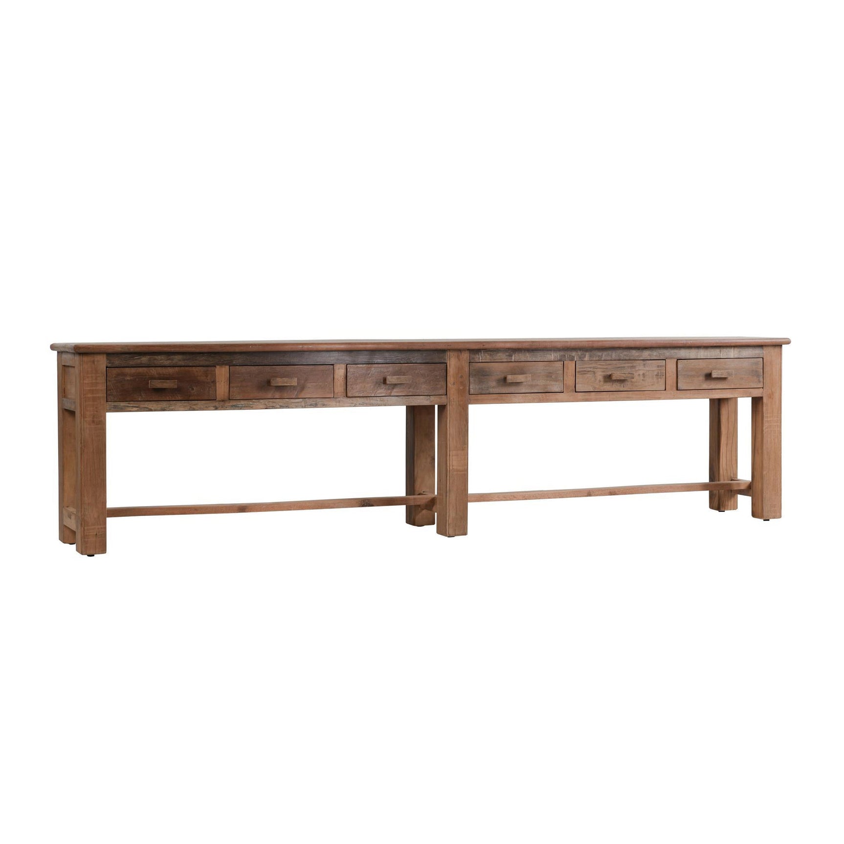 Ezra Natural 6 Drawer Console Table - Ornate Home