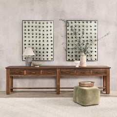 Ezra Natural 6 Drawer Console Table - Ornate Home