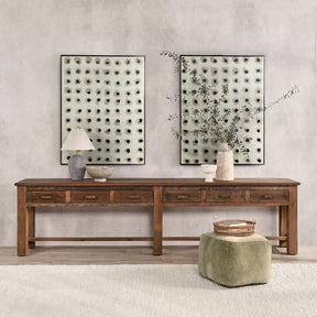 Ezra Natural 6 Drawer Console Table - Ornate Home