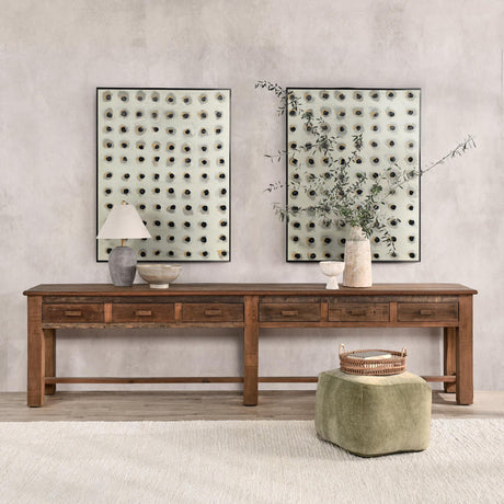 Ezra Natural 6 Drawer Console Table - Ornate Home
