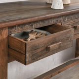 Ezra Natural 6 Drawer Console Table - Ornate Home