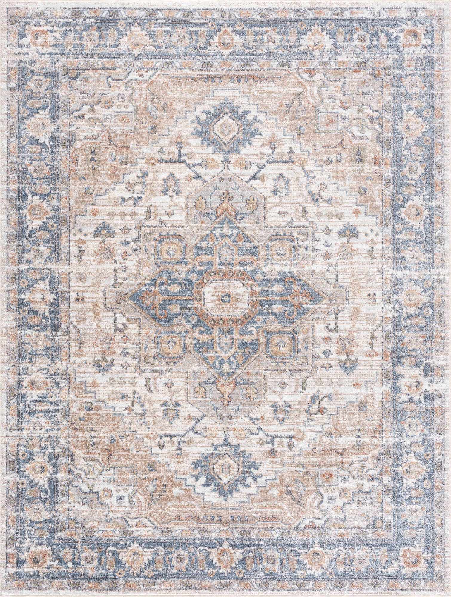 Ezri Cream Washable Area Rug - Ornate Home