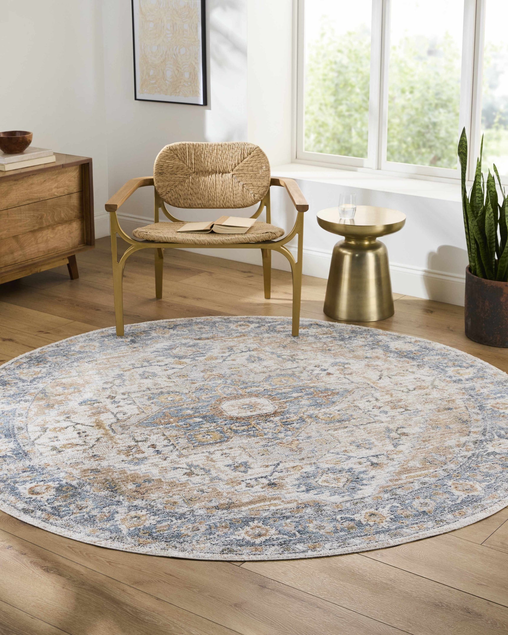 Ezri Cream Washable Area Rug - Ornate Home
