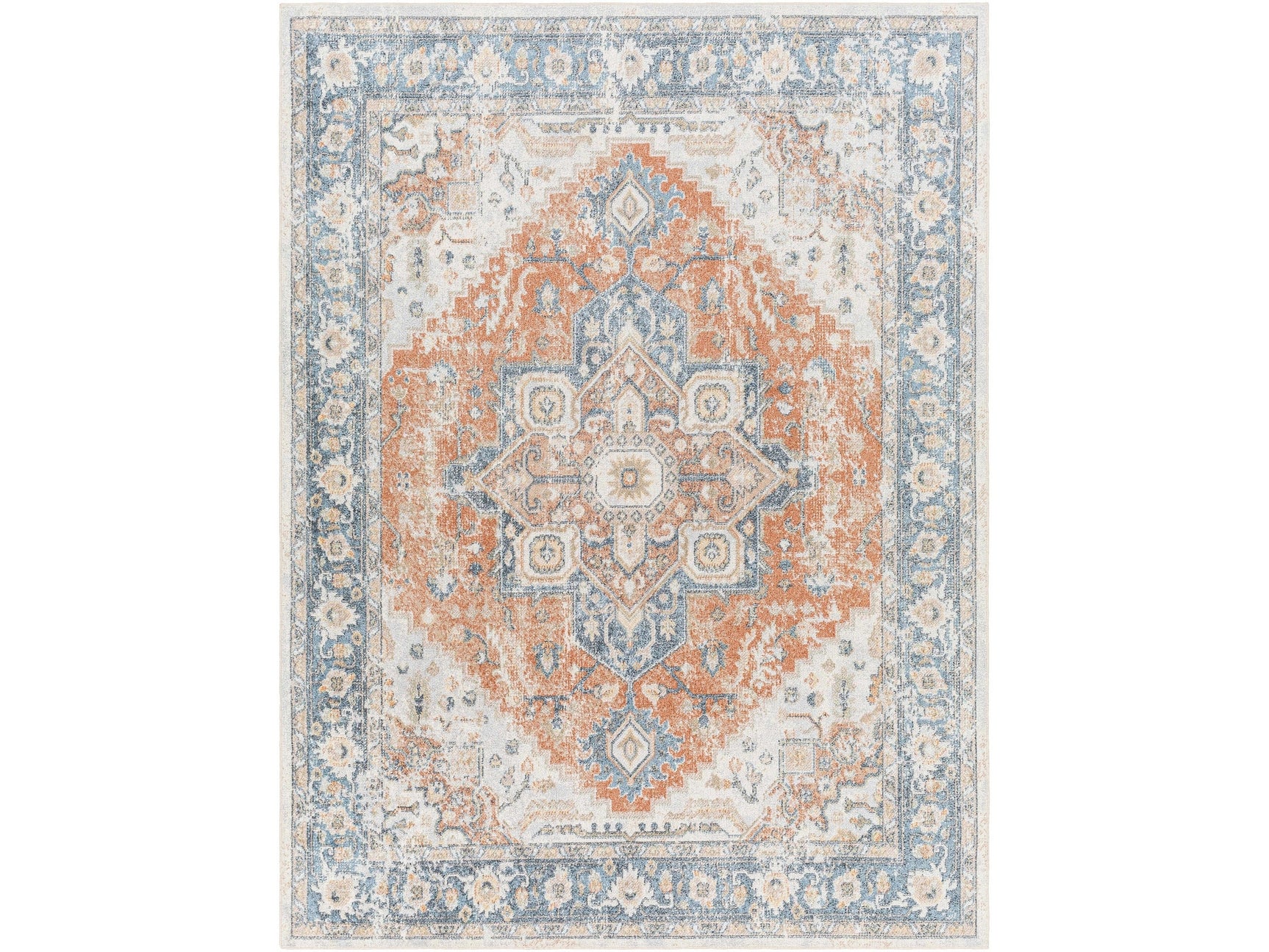 Ezri Rust Washable Area Rug - Ornate Home