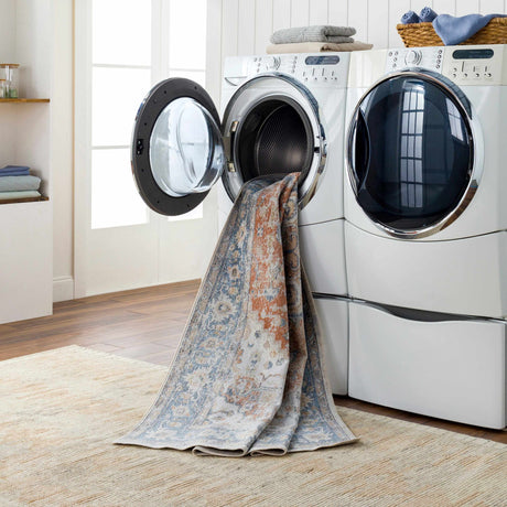 Ezri Rust Washable Area Rug - Ornate Home