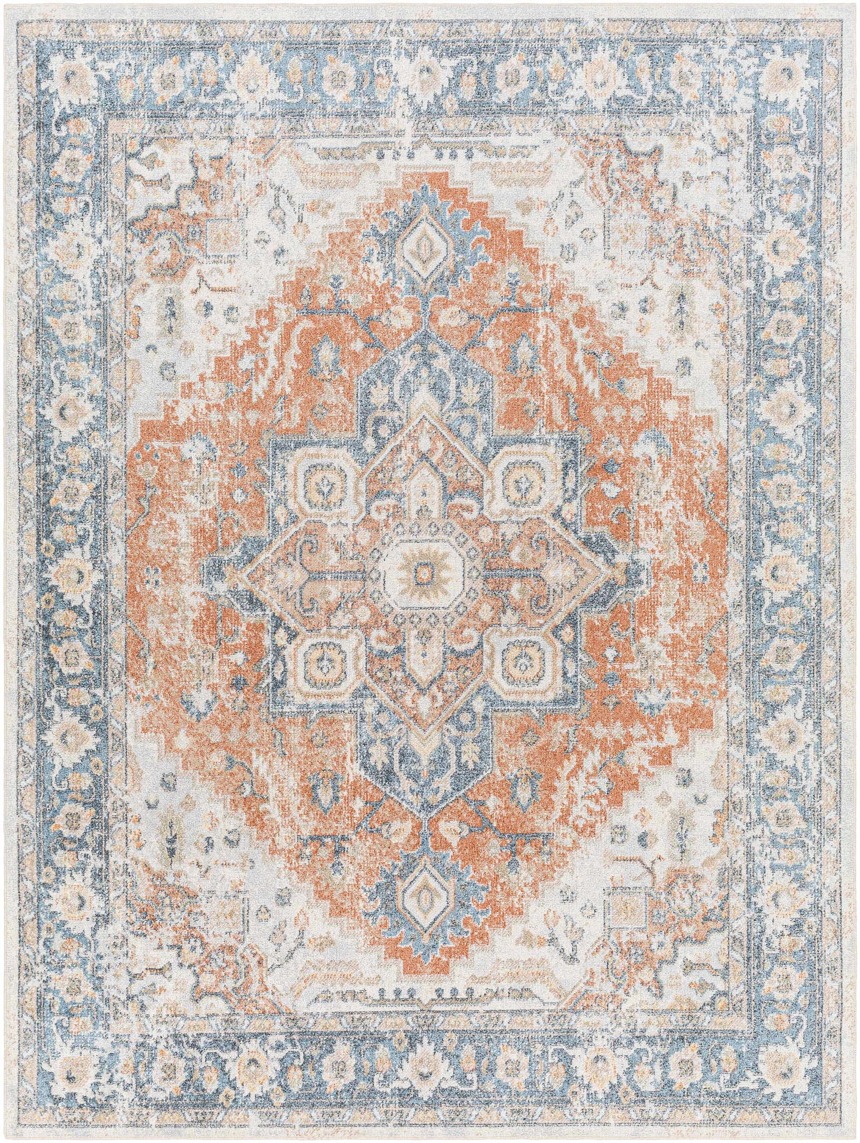 Ezri Rust Washable Area Rug - Ornate Home