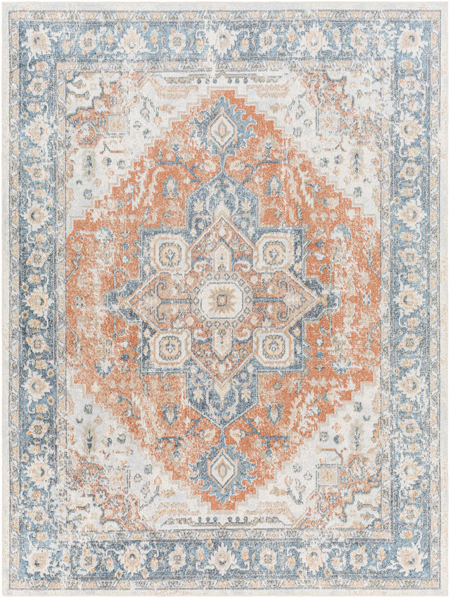 Ezri Rust Washable Area Rug - Ornate Home