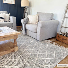 Ezria Wool Rug with Tassels - Clearance - Ornate Home