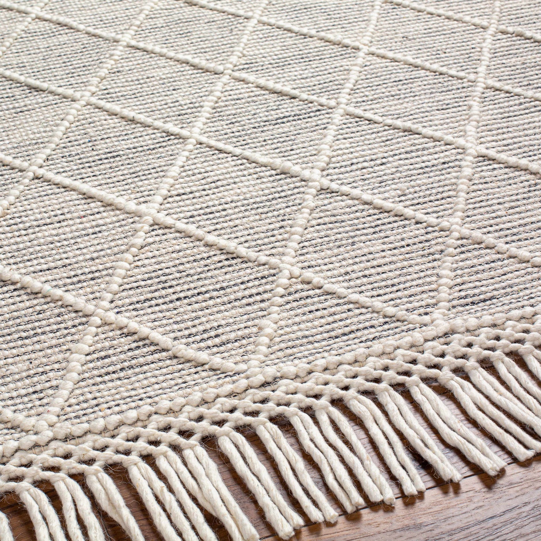 Ezria Wool Rug with Tassels - Clearance - Ornate Home