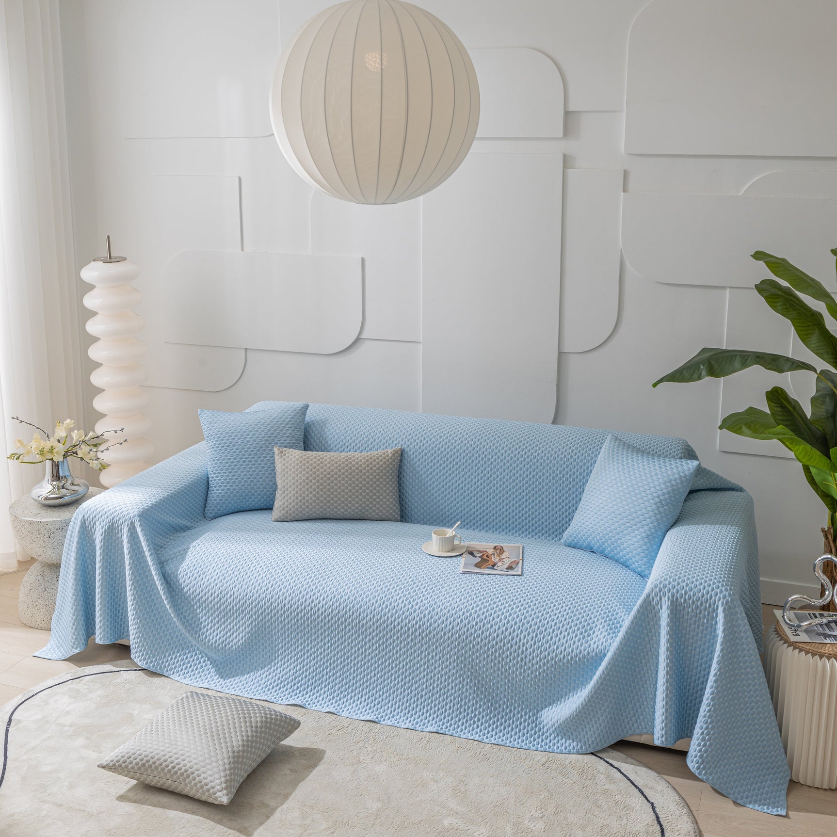 FASHION Granular Textured Sofa Couch Covers, L Shape Sectional Couch Covers, Sofa Covers for Living Room - Ornate Home