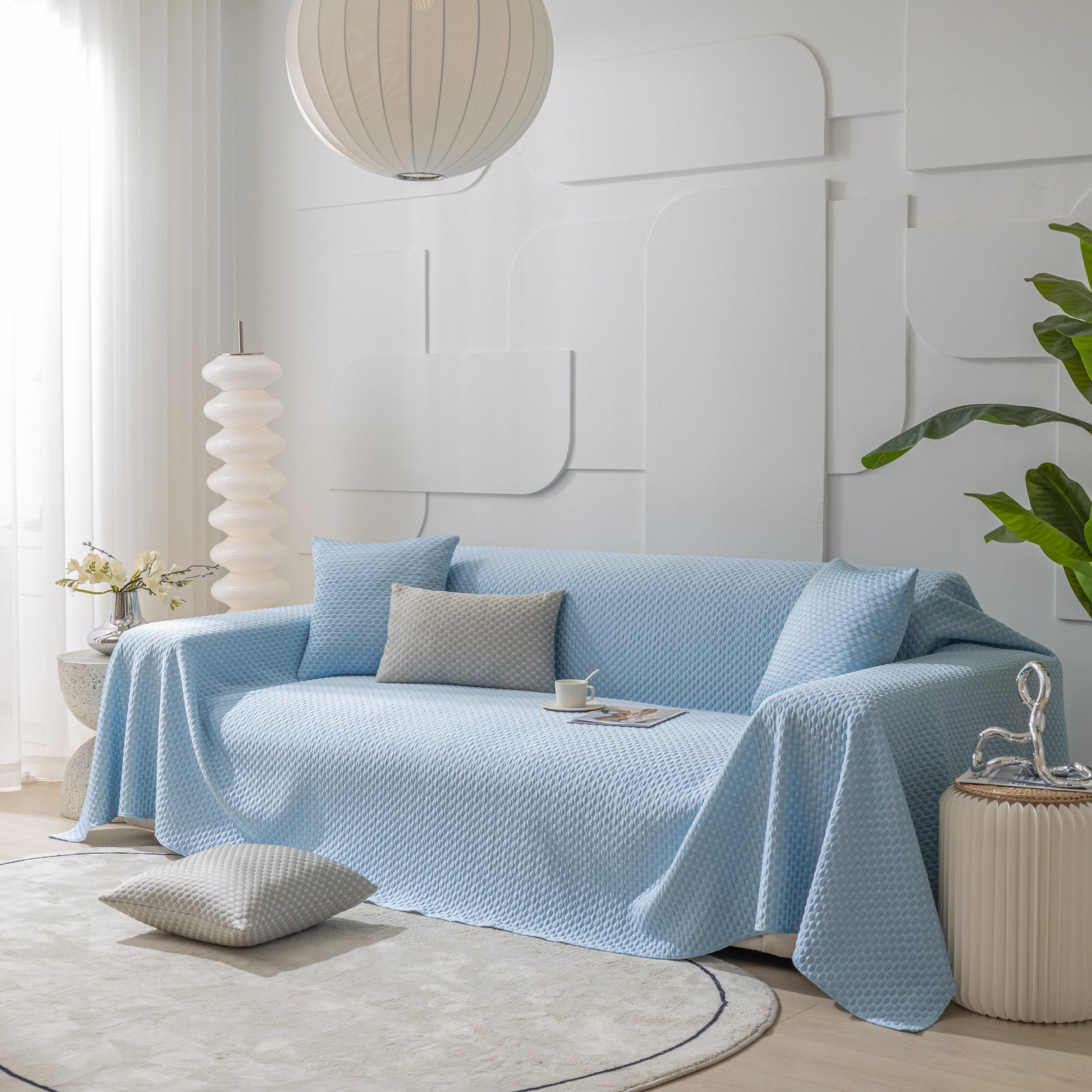 FASHION Granular Textured Sofa Couch Covers, L Shape Sectional Couch Covers, Sofa Covers for Living Room - Ornate Home