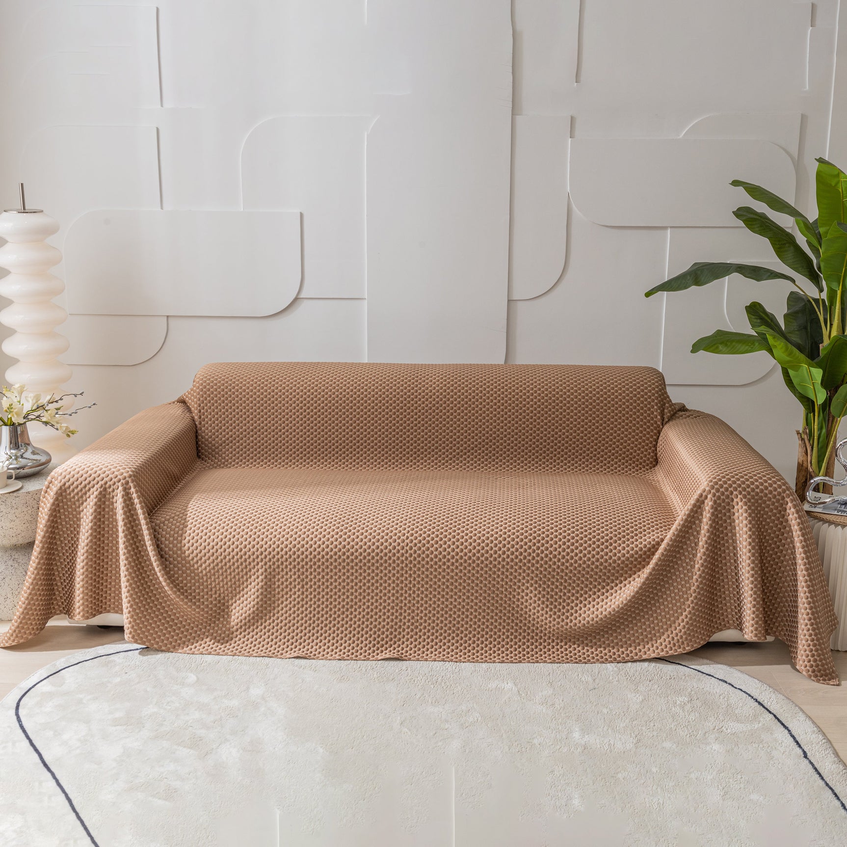 FASHION Granular Textured Sofa Couch Covers, L Shape Sectional Couch Covers, Sofa Covers for Living Room - Ornate Home