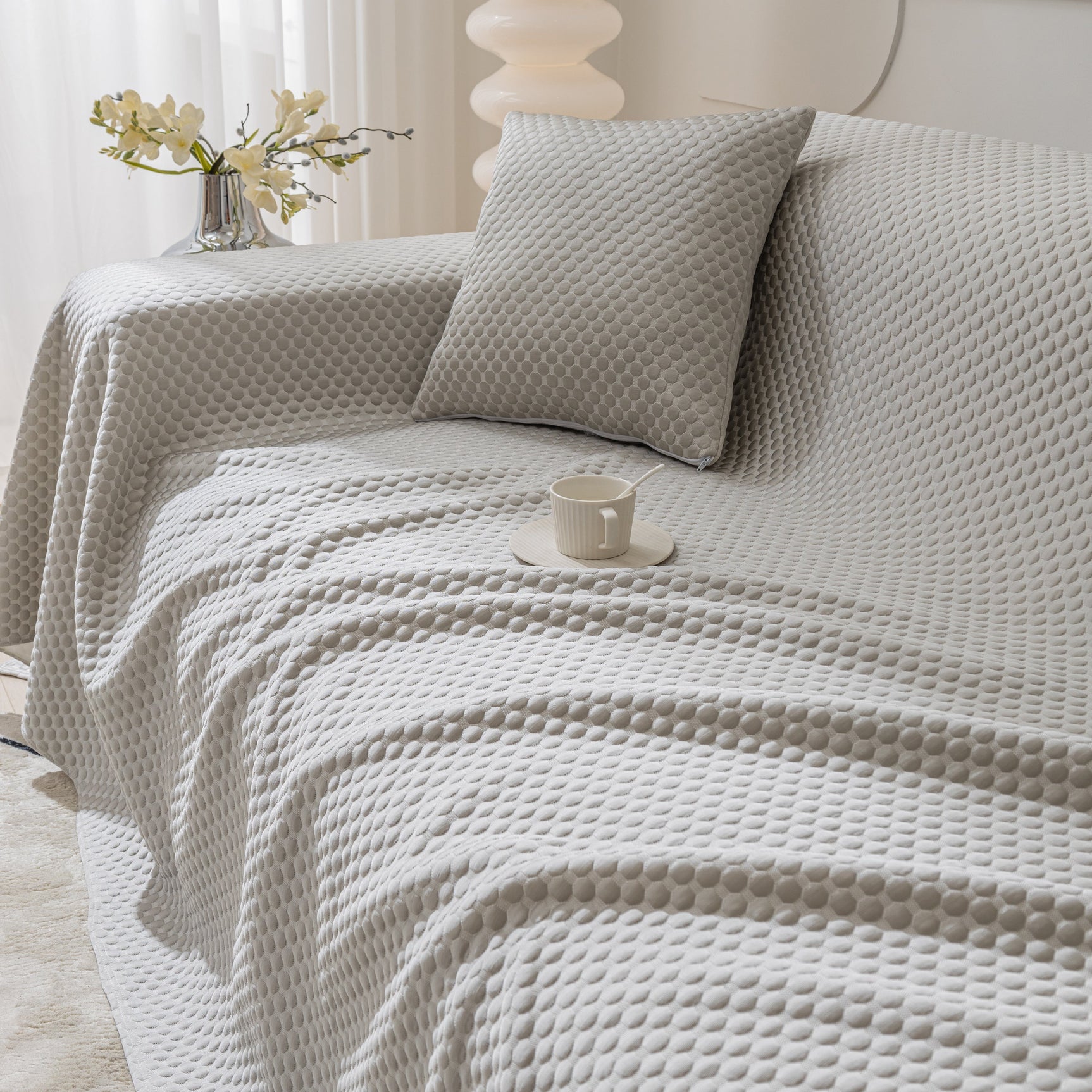 FASHION Granular Textured Sofa Couch Covers, L Shape Sectional Couch Covers, Sofa Covers for Living Room - Ornate Home