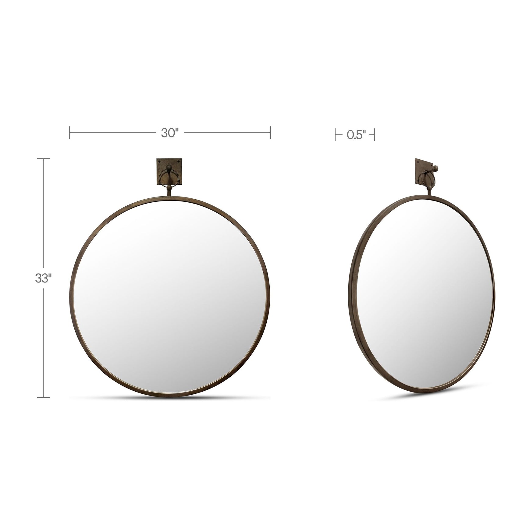 Cameo Aged Brass Mirror