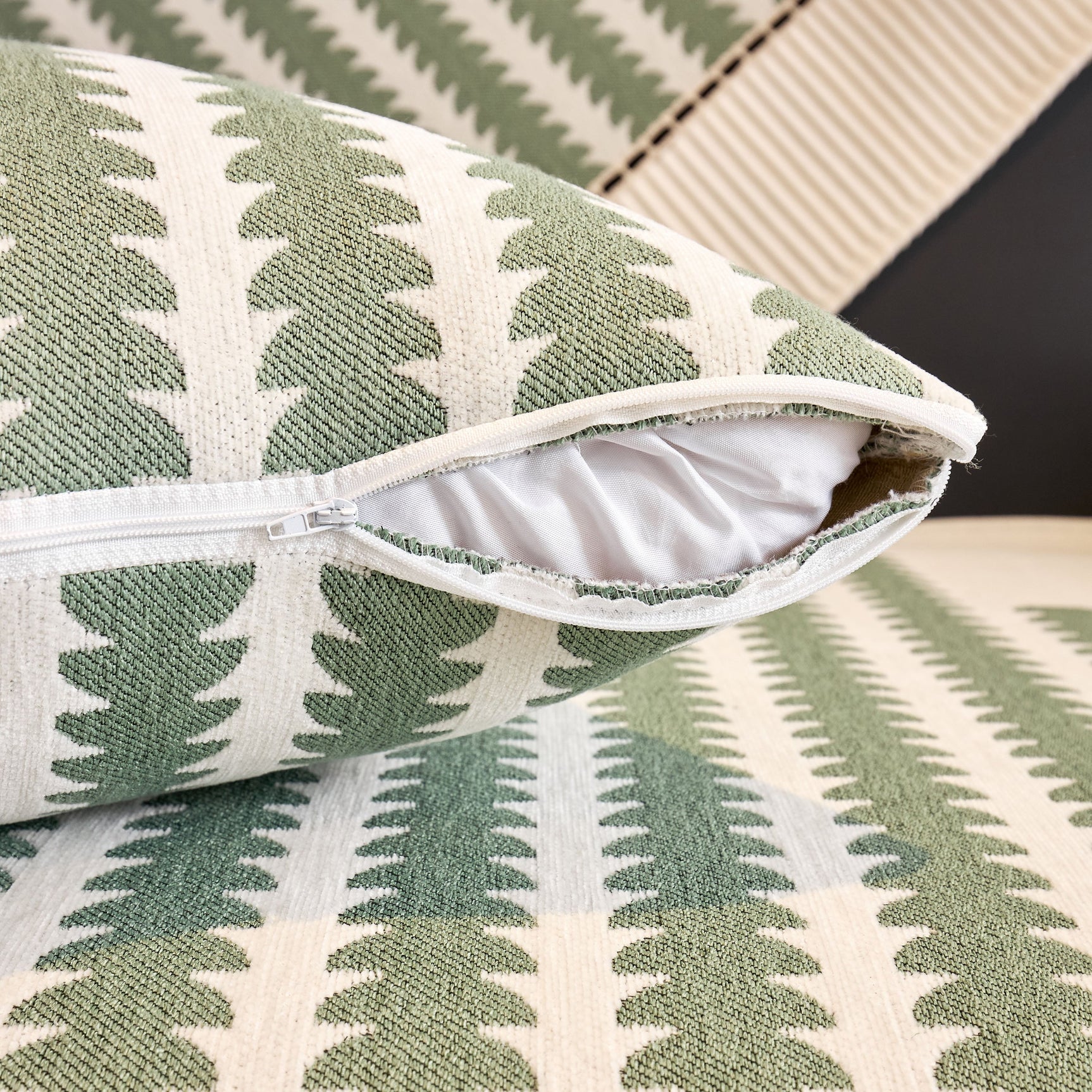 Vertical Stripes Sectional Sofa Cover Slipcover - Non-Slip, Fits L-Shape Couches