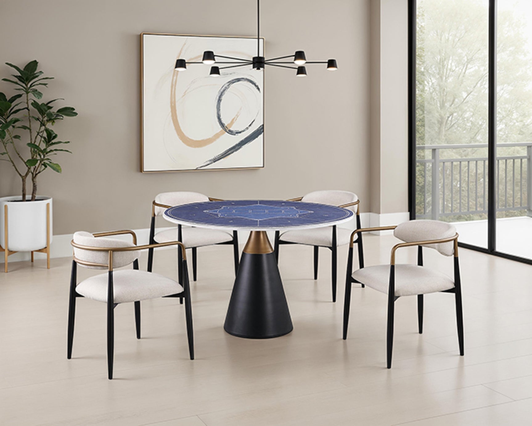 Hobro Black/White 5 Pc. Dining Table Set