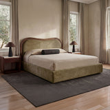 Camilla Green/Dark Brown Queen Bed